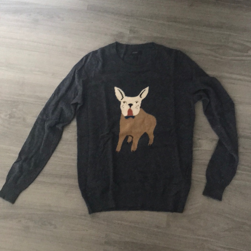 Jcrew grey bulldog sweater size Small